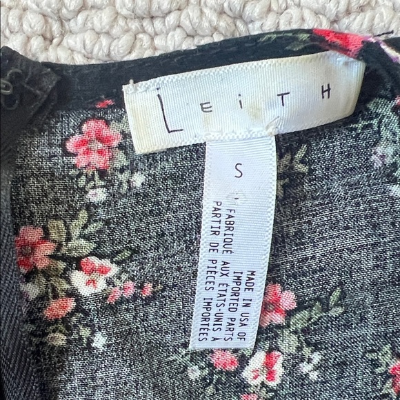 Leith Black Floral Asymmetrical Dress - Picture 5 of 5